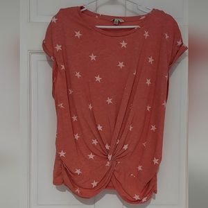 Lucky Brand Burnt Red Star Shirt NWOT